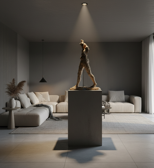Escultura El hombre que camina de Carlos Becerra Llabrés – figura humana en movimiento.