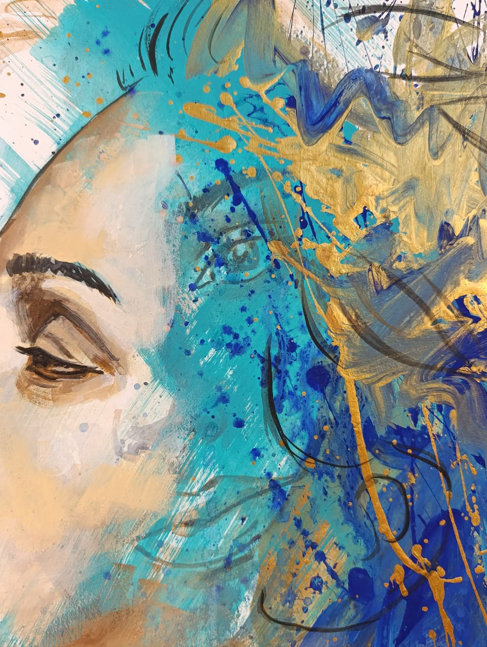 Pintura contemporánea Proyección 2, acrílico sobre cartulina, obra original de Carlos Becerra Llabrés