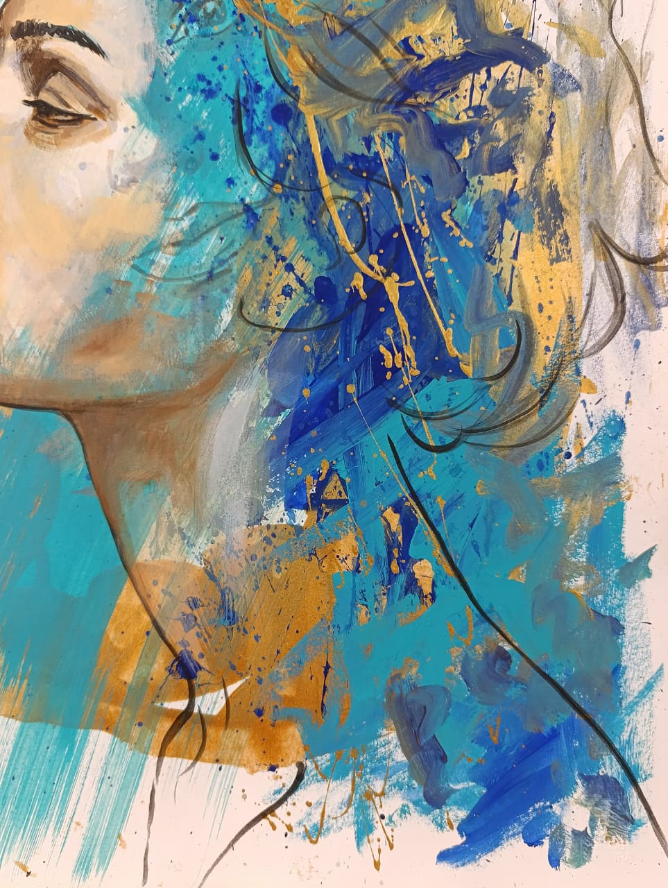 Pintura contemporánea Proyección 2, acrílico sobre cartulina, obra original de Carlos Becerra escultor 