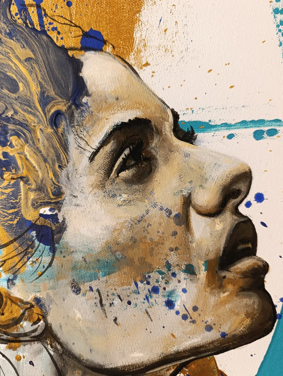Cuadro moderno Extasis mujer abstracta con salpicaduras expresivas