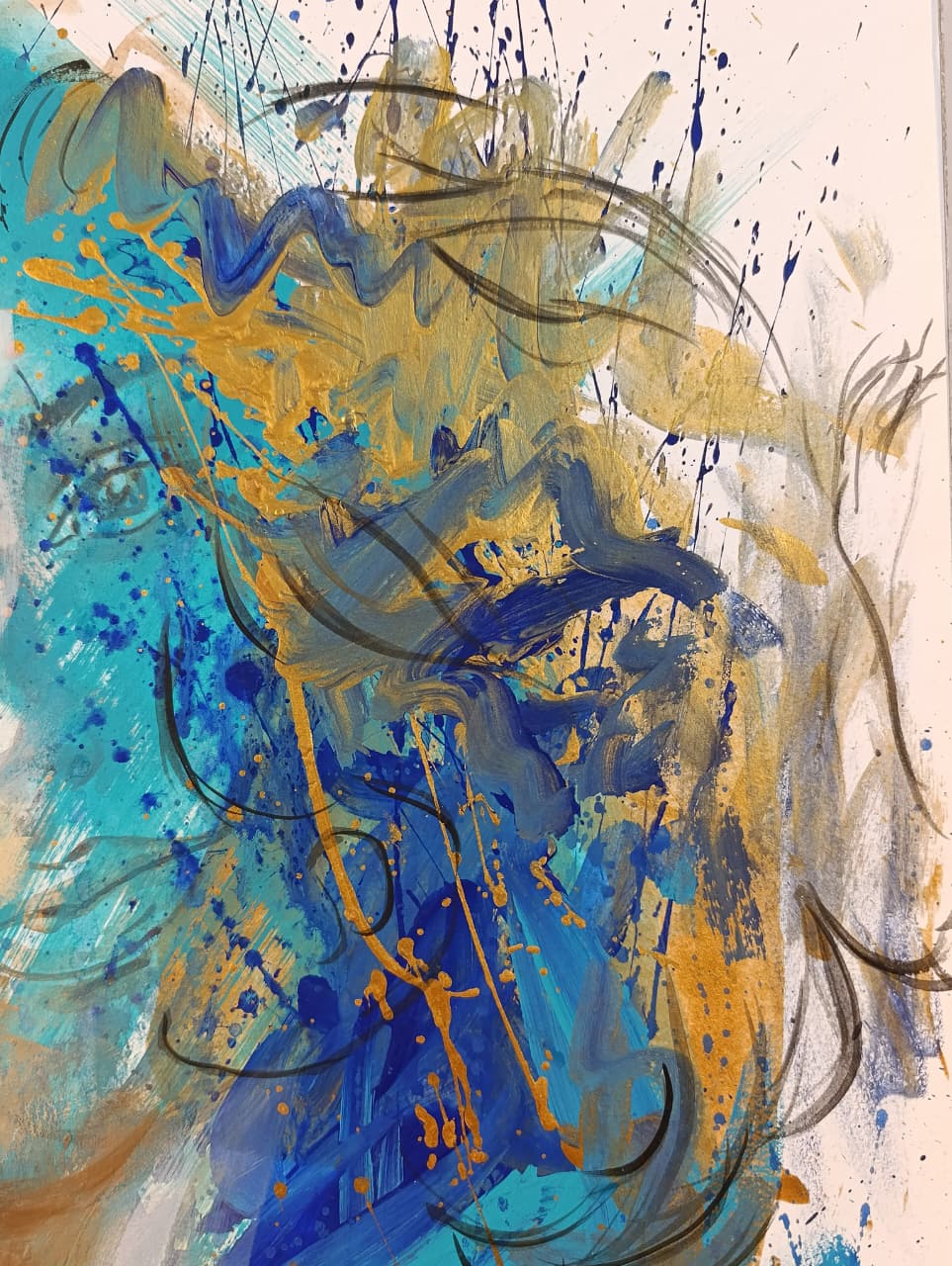 Pintura contemporánea Proyección 2, acrílico sobre cartulina, obra original de Carlos Becerra escultor