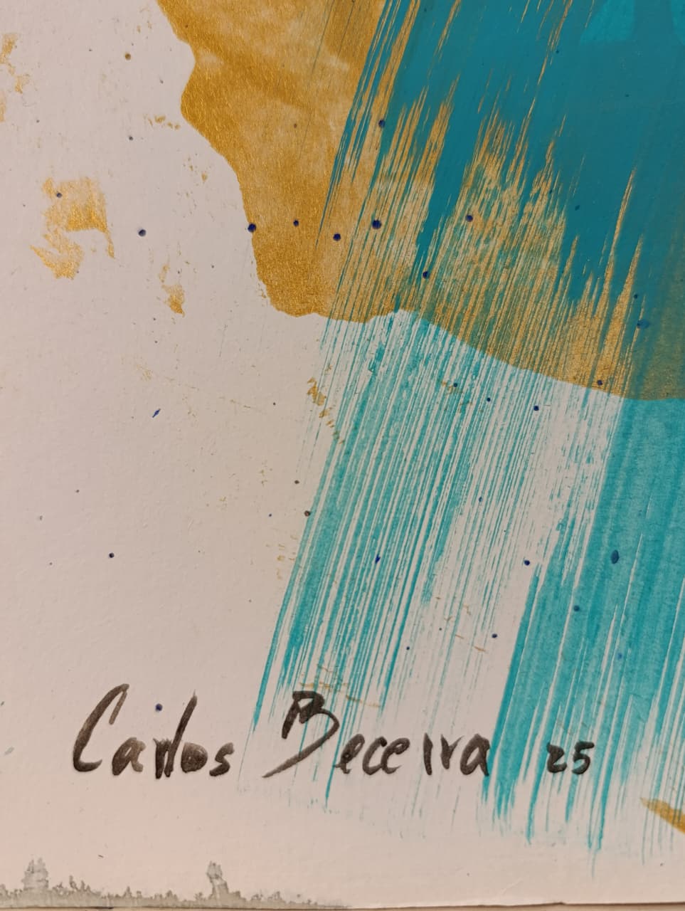 Pintura contemporánea Proyección 2, acrílico sobre cartulina, obra original de Carlos Becerra escultor