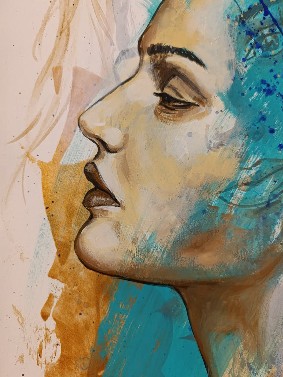 Pintura contemporánea Proyección 2, acrílico sobre cartulina, obra original de Carlos Becerra Llabrés